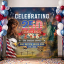 Independence Day,Happy,America 250th,Gift For Women,Gift For Men,Gift For Yourself,Christian,Family,Veteran,Devoted - One Nation Under God 250 Years Of Grace - Personalized Backdrop