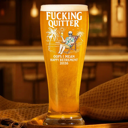 Oops I Mean Happy Retirement - Personalized Pilsner Glass