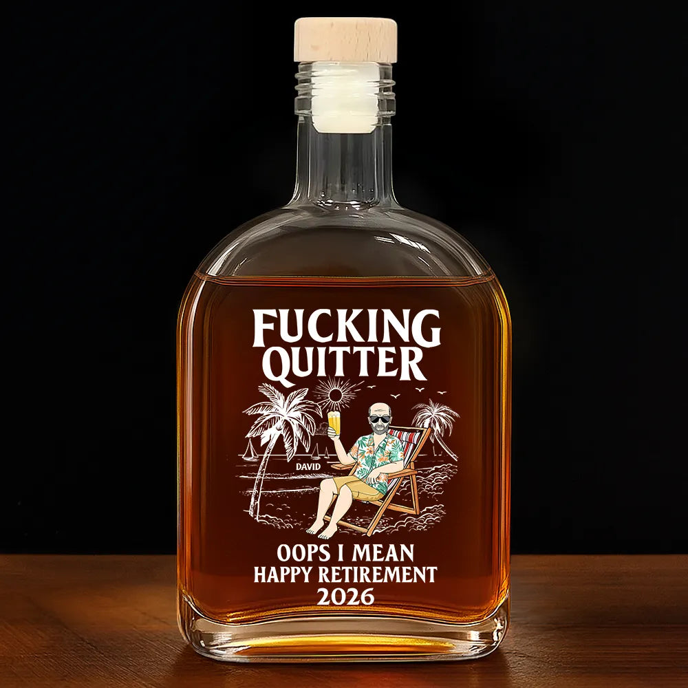 Oops I Mean Happy Retirement - Personalized Whiskey Bottle