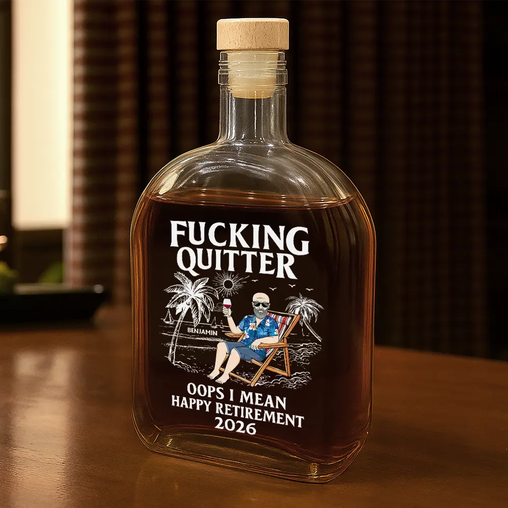 Funny,Retirement,Parents,Gift For Yourself,Gift For Women,Gift For Men,Gift For Grandparents,Gifts For Colleagues - Oops I Mean Happy Retirement - Personalized Whiskey Bottle