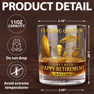 Summer,Top Market,Retirement,Gift For Yourself,Humorous,Custom Text - Oops I Mean Happy Retirement - Personalized Whiskey Glass