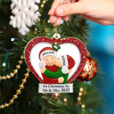 Christmas,Gift For Couples,Engaged,Wedding,Married ,Love - Our 1st Christmas Kisses Couple - Personalized Custom Shaped Acrylic Ornament