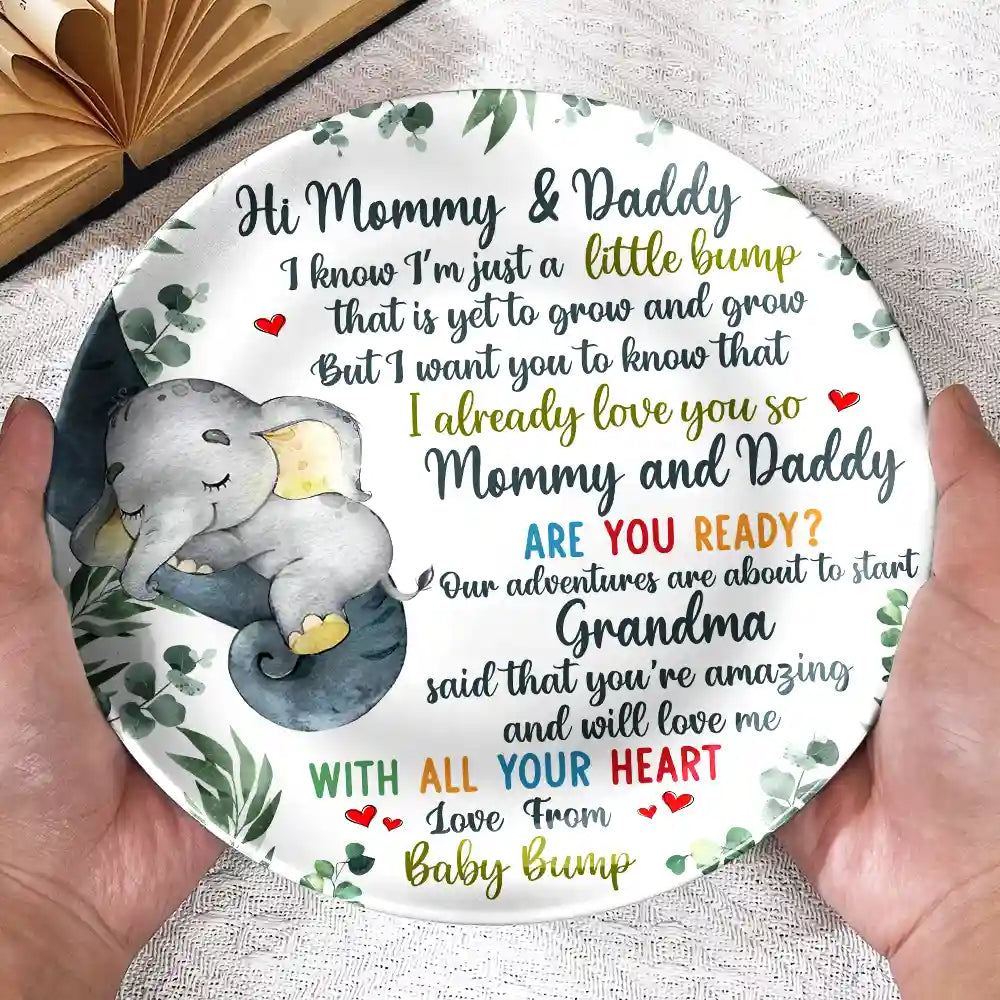 New Dad,New Mom,New baby - Our Adventures Are About To Start - Personalized Ceramic Plate