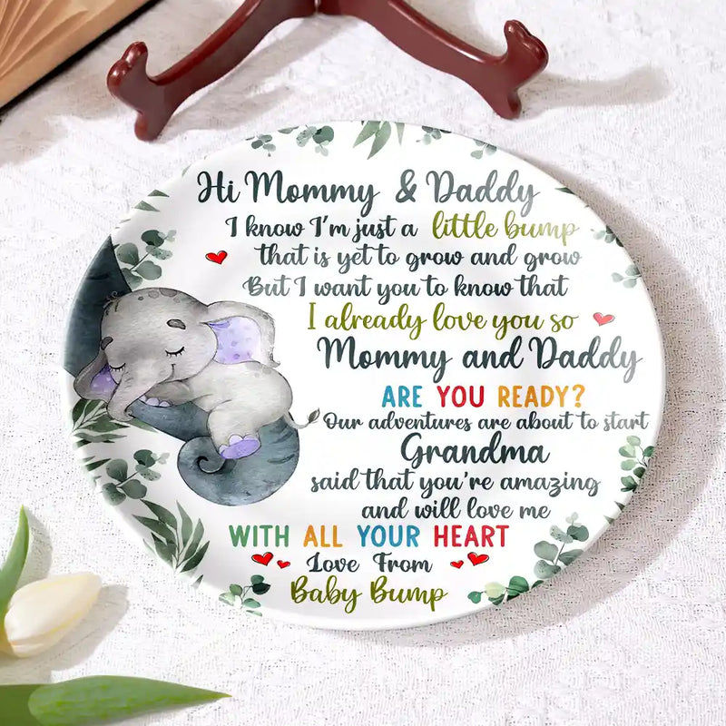 New Dad,New Mom,New baby - Our Adventures Are About To Start - Personalized Ceramic Plate