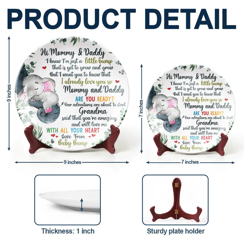 New Dad,New Mom,New baby - Our Adventures Are About To Start - Personalized Ceramic Plate