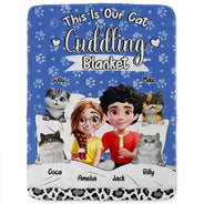 Gift For Couples,Gift For Husband,Gift For Wife,Gift For Boyfriend,Gift For Girlfriend,Cat Lovers,Cat Couple,Pet Lovers,Pet Couple,Love,LGBT - Our Cat Cuddling Blanket - Personalized Fleece Blanket, Sherpa Blanket
