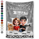 Gift For Couples,Gift For Husband,Gift For Wife,Gift For Boyfriend,Gift For Girlfriend,Cat Lovers,Cat Couple,Pet Lovers,Pet Couple,Love,LGBT - Our Cat Cuddling Blanket - Personalized Fleece Blanket, Sherpa Blanket