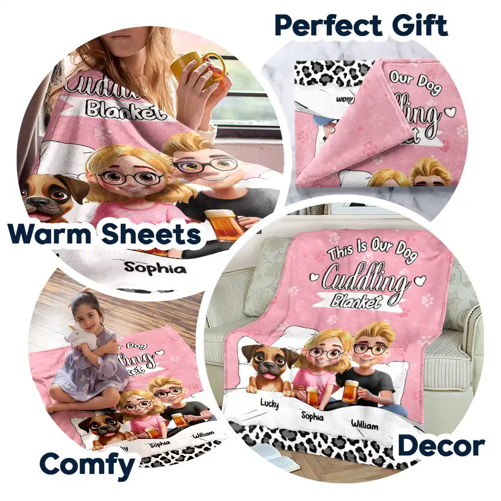 Gift For Couples,Gift For Husband,Gift For Wife,Gift For Boyfriend,Gift For Girlfriend,Dog Lovers,Dog Mom,Dog Dad,Dog Couple,Pet Lovers,Pet Mom,Pet Dad,Pet Couple,Love - Our Dog Cuddling Blanket - Personalized Fleece Blanket, Sherpa Blanket