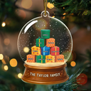 Happy,Family,Christmas - Our Family 3D Effect Pile Of Gilfs - Personalized Custom Shaped Acrylic Ornament