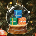 Happy,Family,Christmas - Our Family 3D Effect Pile Of Gilfs - Personalized Custom Shaped Acrylic Ornament