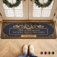 Christian,Family - Our Family Will Serve The Lord - Personalized Runner Rug