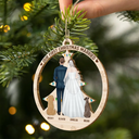 Love,Christmas,Gift For Couples,Wedding,Wedding Anniversary,Engaged,Married ,Pet Lovers,Pet Couple,Dog Lovers,Cat Lovers - Our First Christmas As Mr & Mrs Wedding Couple Pet - Personalized Custom Shaped Wooden Ornament