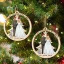 Love,Christmas,Gift For Couples,Wedding,Wedding Anniversary,Engaged,Married ,Pet Lovers,Pet Couple,Dog Lovers,Cat Lovers - Our First Christmas As Mr & Mrs Wedding Couple Pet - Personalized Custom Shaped Wooden Ornament