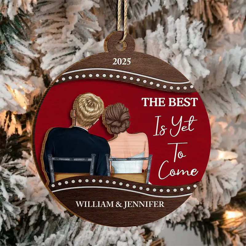 Christmas,Gift For Couples,Engaged,Wedding,Married ,Love - Our First Christmas Married Couple - Personalized 2-Layered Wooden Ornament
