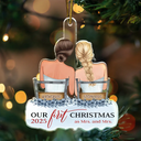 Gift For Couples,Gift For Husband,Gift For Wife,Christmas,Wedding,Love - Our First Christmas Married Couples - Personalized Custom Shaped Acrylic Ornament