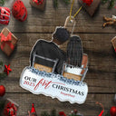 Gift For Couples,Gift For Husband,Gift For Wife,Christmas,Wedding,Love - Our First Christmas Married Couples - Personalized Custom Shaped Acrylic Ornament