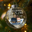 Gift For Couples,Gift For Husband,Gift For Wife,Christmas,Wedding,Love - Our First Christmas Married Couples - Personalized Glass Bauble Ornament