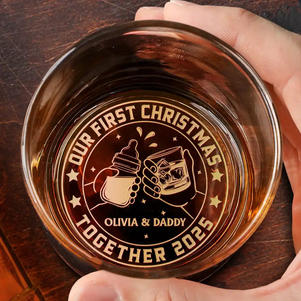 Our First Christmas Together - Personalized Engraved Whiskey Glass