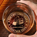 New Dad, New Mom, New baby, Happy, Christmas - Our First Christmas Together - Personalized Engraved Whiskey Glass