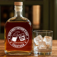 Gift For Father,New Dad,Non-Eng,Icon,Adorable - Our First Father's Day Together - Personalized Whiskey Bottle