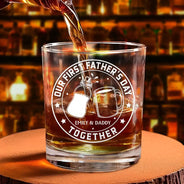 Gift For Father,New Dad,Non-Eng,Icon,Adorable - Our First Father's Day Together - Personalized Whiskey Glass