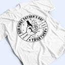 New Dad,New baby,Gift For Father,Love,Custom Photo - Our First Father's Day Together Cheers - Personalized Combo T Shirt And Baby Onesie