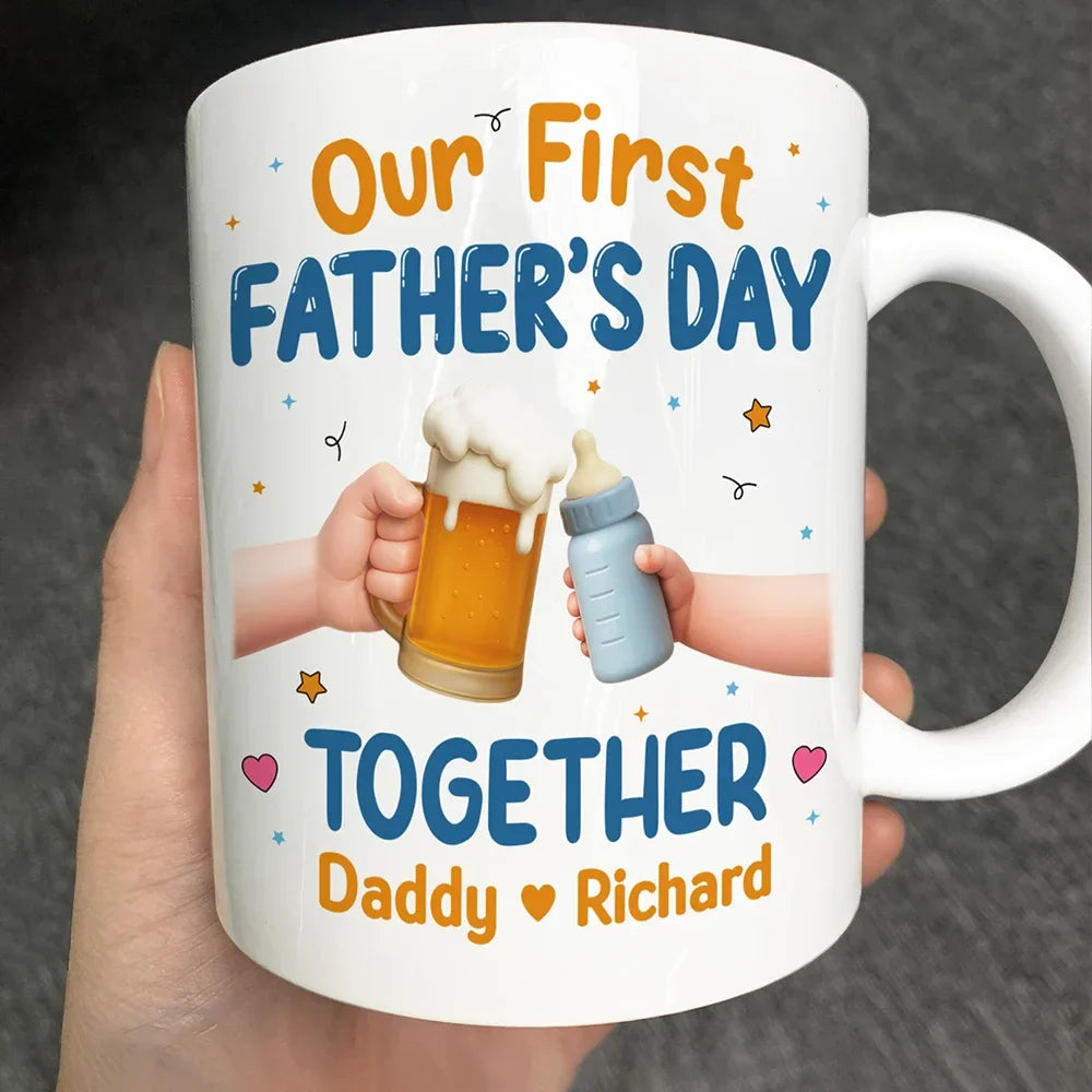 Our First Father's Day Together Cheers - Personalized Mug