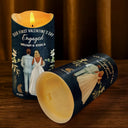 Gift For Couples, Love - Our First Valentine As Mr & Mrs Wedding Couple Pet - Personalized Flameless LED Candle