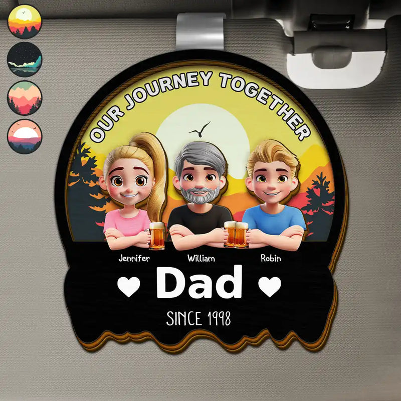Gift For Father - Our Journey Together - Personalized Custom Shaped Car Visor Clip
