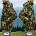 Gift For Men, Hunting, Fishing, Happy - Custom Photo Funny Family Pet Face Hunting Fishing Outdoor Pattern - Personalized Rain Jacket