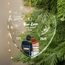 Christmas,Married ,Gift For Couples,Happy - Our Love Was Meant To Be - Personalized Heart Shaped Glass Ornament