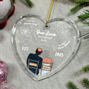 Christmas,Married ,Gift For Couples,Happy - Our Love Was Meant To Be - Personalized Heart Shaped Glass Ornament