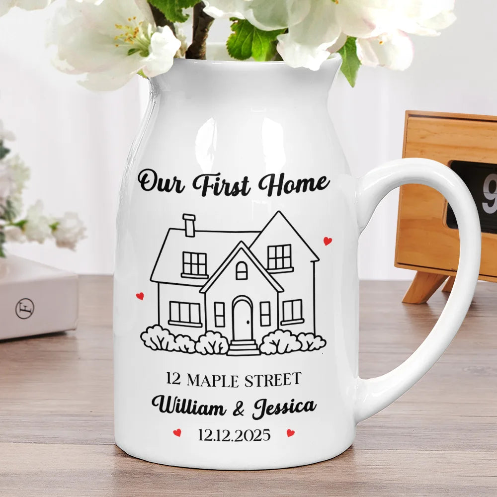 Gift For Couples,Family,Gift For Yourself - Our New Home Housewarming Gifts - Personalized Ceramic Flower Vase