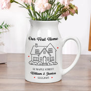 Gift For Couples,Family,Gift For Yourself - Our New Home Housewarming Gifts - Personalized Ceramic Flower Vase