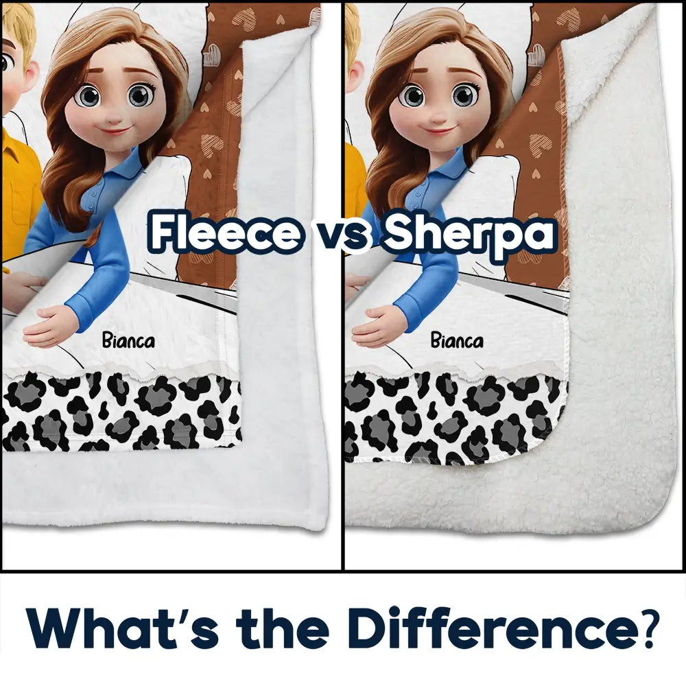 Gift For Couples, Happy, Funny - Our Snuggle Cuddling 3D Effect Couple - Personalized Fleece Blanket, Sherpa Blanket