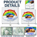 Memorial,Dog Lovers - Over The Rainbow Bridge - Personalized Rainbow Suncatcher With Crystal Ball Prism