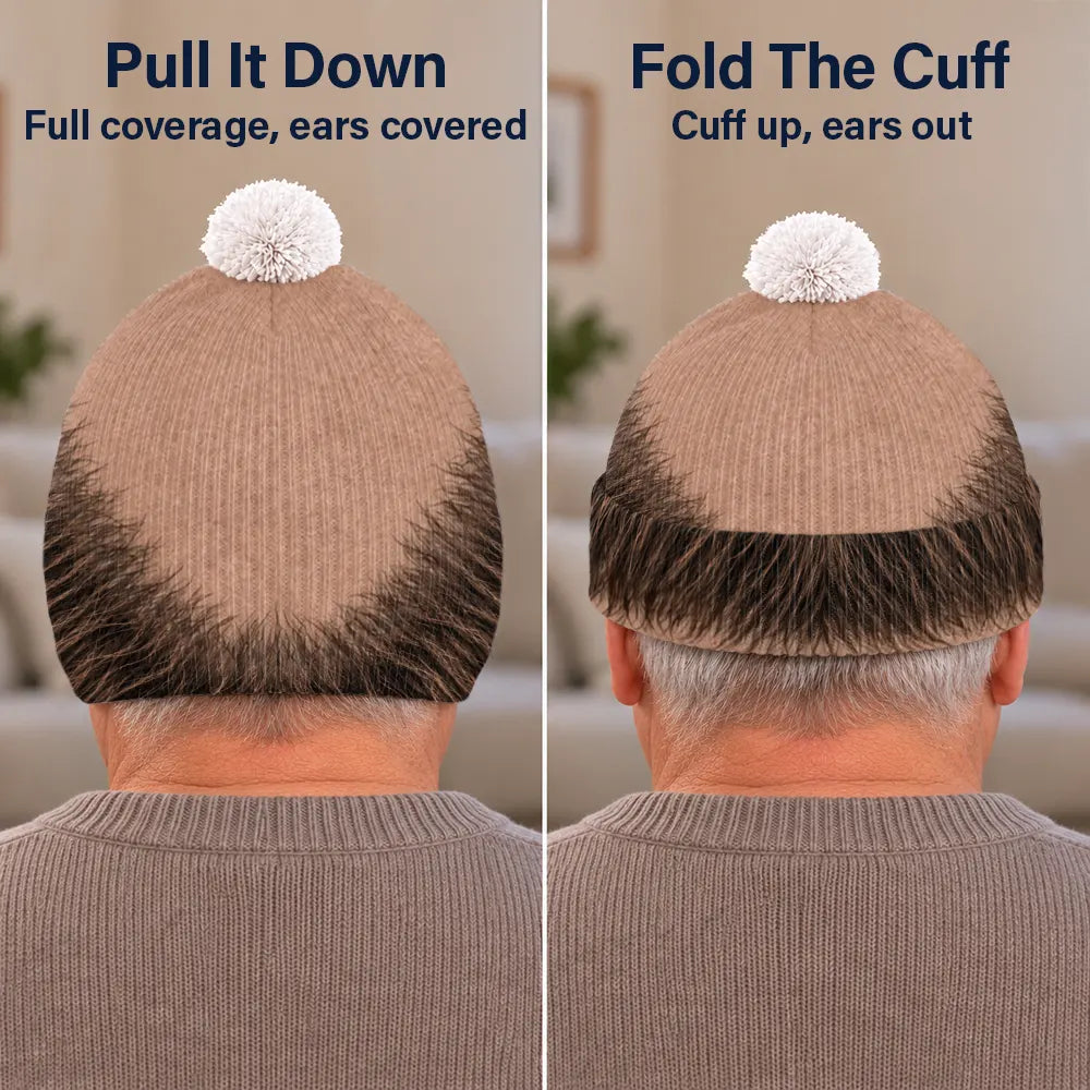Gift For Men,Gift For Yourself,Gifts For Him,Humorous,Icon,Top Market - Funny Gag Gift For Him - Personalized Bald Head Bobble Beanie Hat