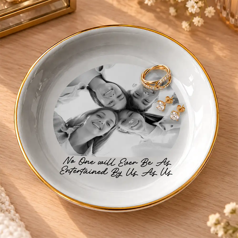 Christmas,Custom Photo,Gift For Cousin,Gift For Sibling,Gift For Sister,Humorous,Upload Full Photo - Gift For Sister - Personalized Custom Photo Vintage Ring Dish