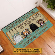 Pet Lovers We'll Be Watching You Custom Doormat, Dog, Cat, Funny Kitchen Decor, Gift For Pet Lovers