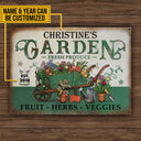Personalized Garden Fresh Produce Plant Smiles Grow Love Vintage Customized Classic Metal Signs