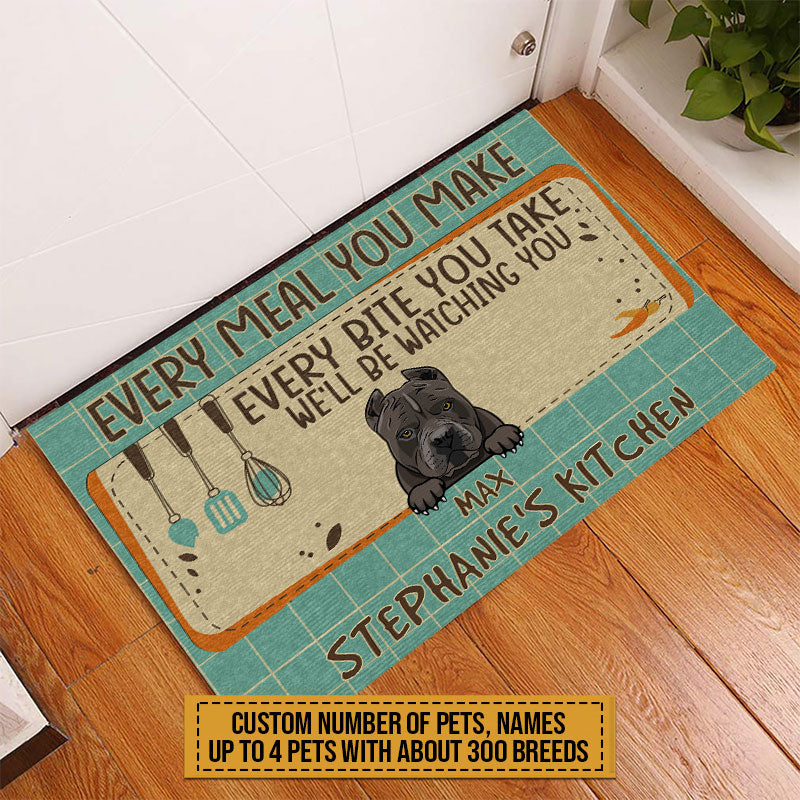 Pet Lovers We'll Be Watching You Custom Doormat, Dog, Cat, Funny Kitchen Decor, Gift For Pet Lovers