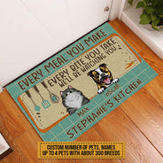 Pet Lovers We'll Be Watching You Custom Doormat, Dog, Cat, Funny Kitchen Decor, Gift For Pet Lovers