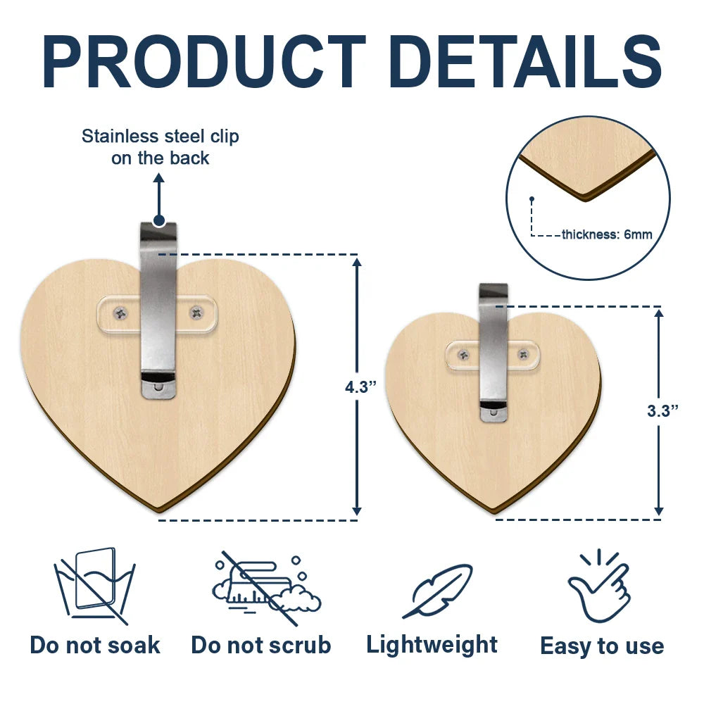 Clip de pare-soleil de voiture personnalisé avec photo « Conduisez en toute sécurité » « Je t'aime » en forme de cœur