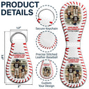 Gift For Father,Sport Dad,Baseball - Baseball Daddy's Team I Caught The Best Dad - Personalized Leather Baseball Keychain