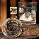 Dad,Children,Gift For Father - Custom Photo We're Yours No Returns Or Refunds Hand Punch - Personalized Engraved Whiskey Glass