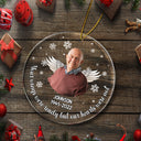 Custom Photo Your Wings Were Ready - Christmas Sympathy Gift, Remembrance Gift, Family Memorial Gift - Personalized Circle Acrylic Ornament