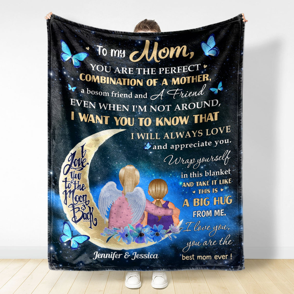 Best Mom Ever Throw Blanket – Flannel Gift Blanket 60x50 Inches, Brown With Heartfelt Message - View #11