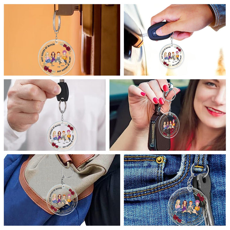 Not Sisters By Blood But Sisters By Heart - Gift For Besties - Personalized Acrylic Keychain