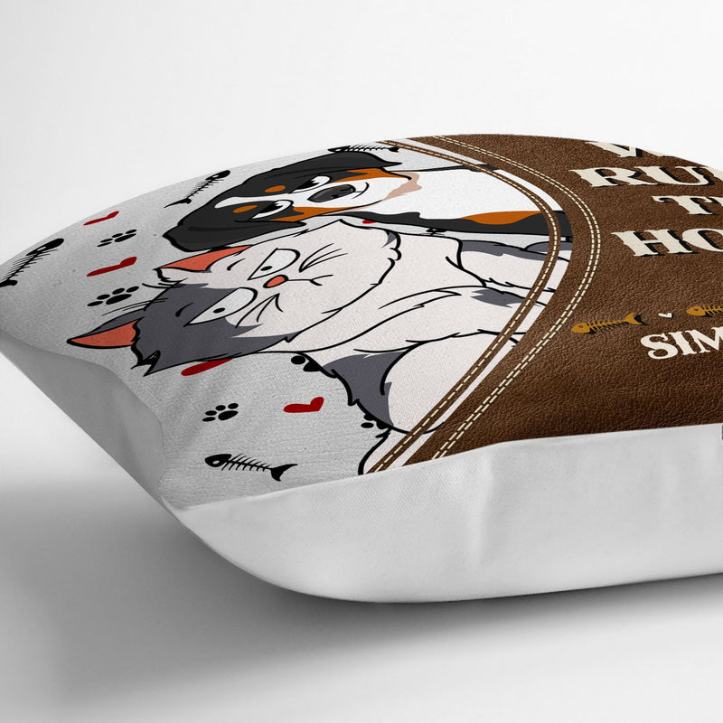 We Rule The House - Home Decor Gift For Pet Lovers, Dog Lovers, Cat Lovers - Personalized Pillow