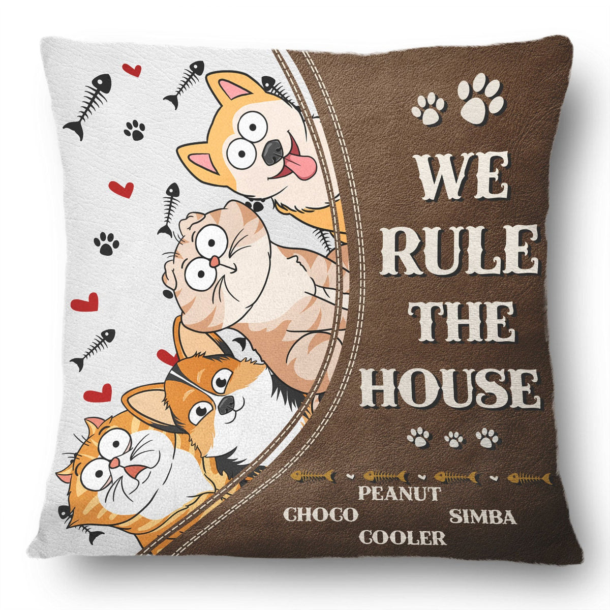 We Rule The House - Home Decor Gift For Pet Lovers, Dog Lovers, Cat Lovers - Personalized Pillow